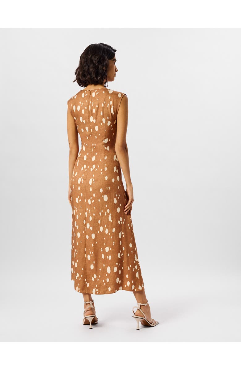 Whistles Deer Spot Viscose Midi Dress, Alternate, color, Brown/Multi