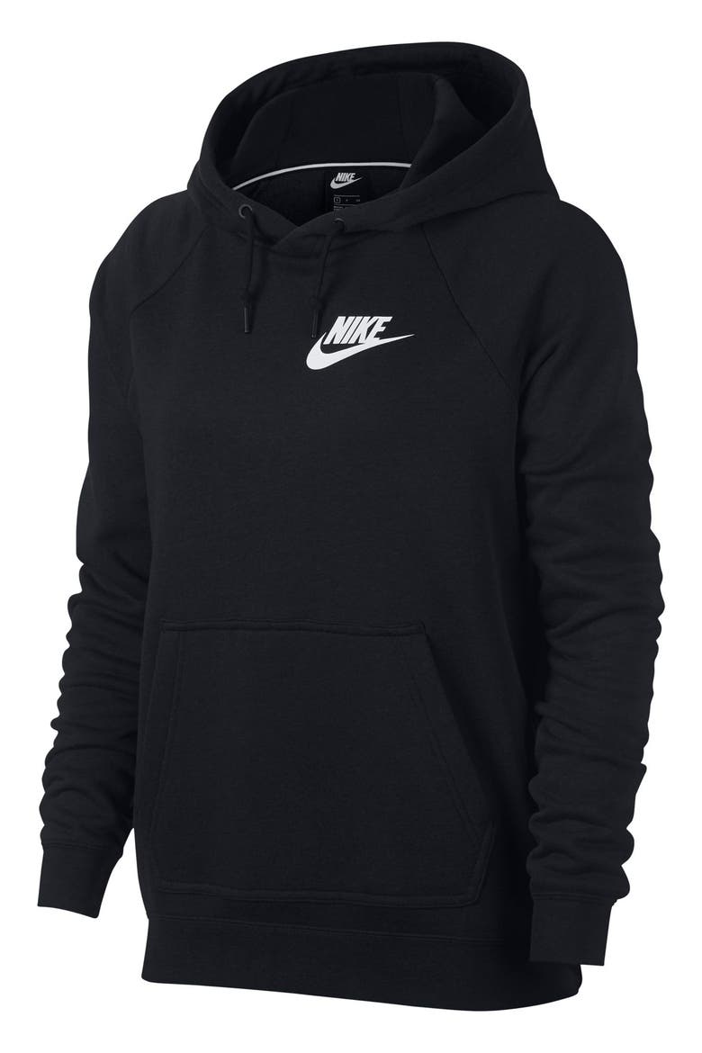 Sportswear Rally Women's Hoodie, Alternate, color, BLACK/ BLACK/ WHITE