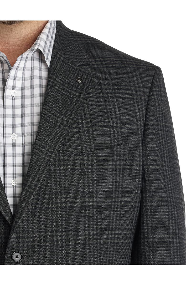 Oak Hill by DXL Big & Tall Tonal Plaid Sport Coat, Alternate, color, Black