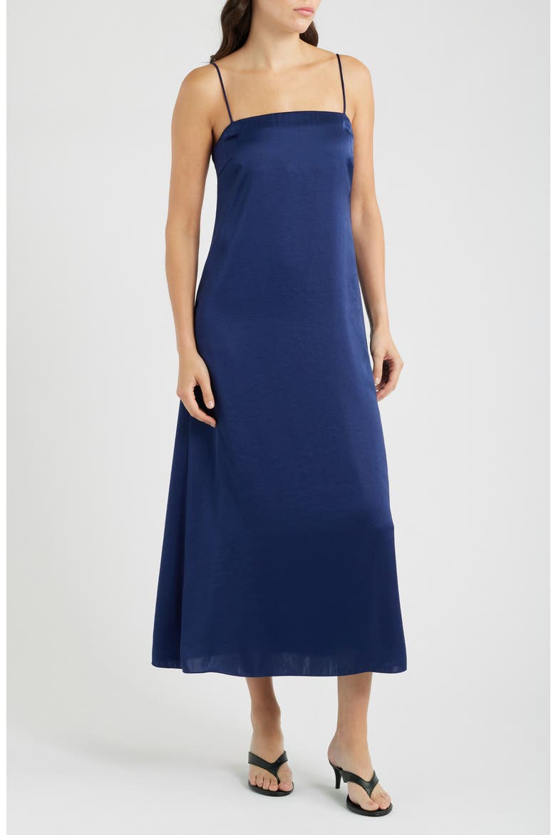 Strapless Satin Dress, Alternate, color, SAPPHIRE NAVY - 2QT
