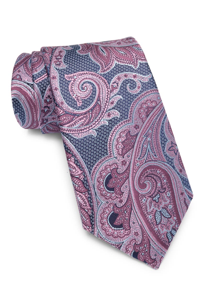 Corbett Paisley Tie, Main, color, EGGPLANT