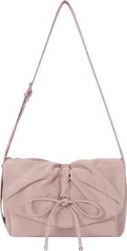 Oryany Small Ruched Flap Faux Suede Crossbody Bag