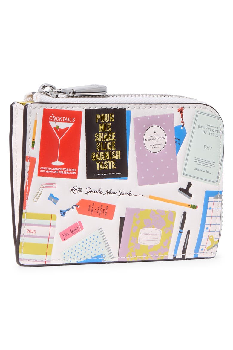 Best Seller Mini Zip Card Case, Alternate, color, CREAM MULTI