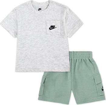 Kids' Slub Pocket T-Shirt & French Terry Cargo Shorts Set