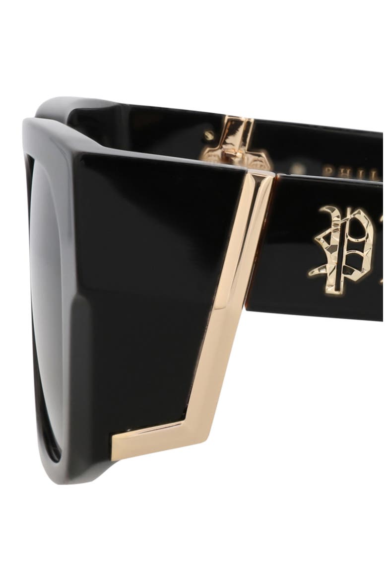 54mm Square Sunglasses, Alternate, color, BLACK BLACK BLUE