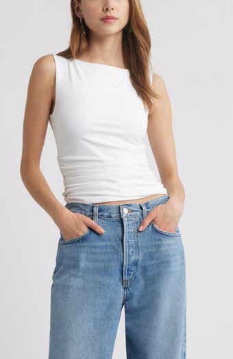 Open Edit Boat Neck Sleeveless Top