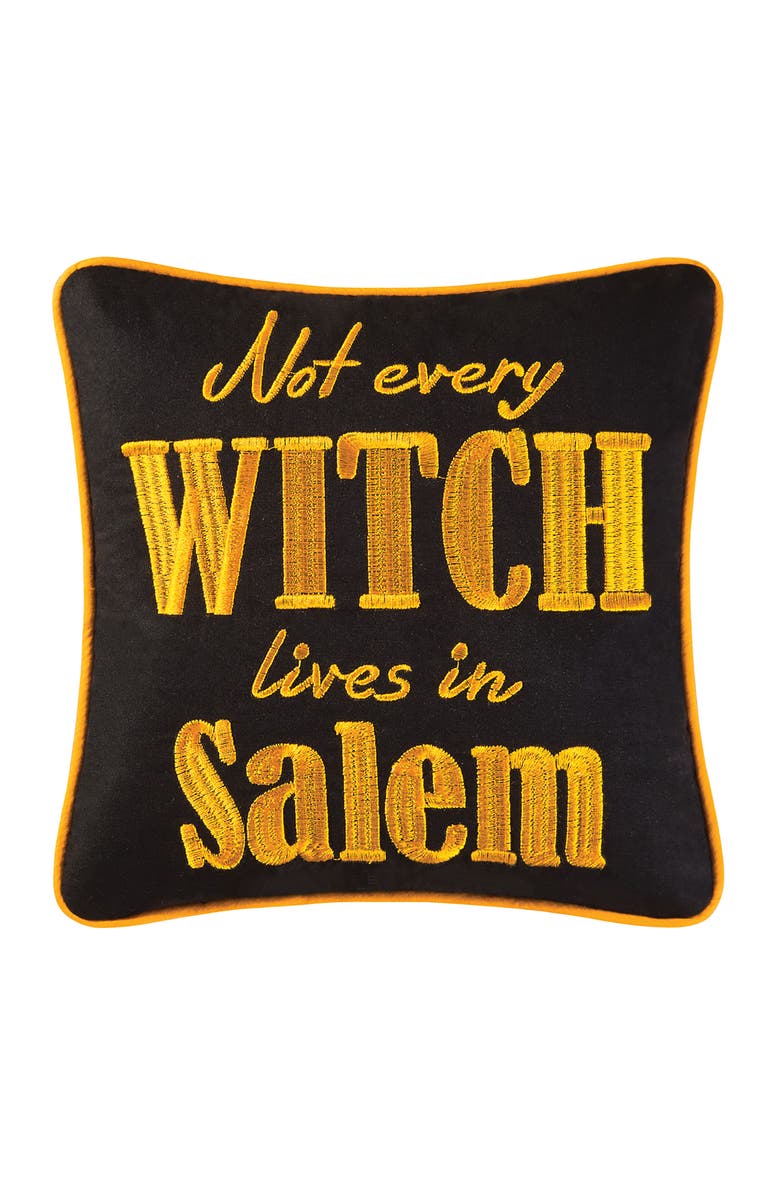 C&F Home Not Every Witch Lives In Salem 10" x 10" Halloween Accent Pillow, Main, color, Black
