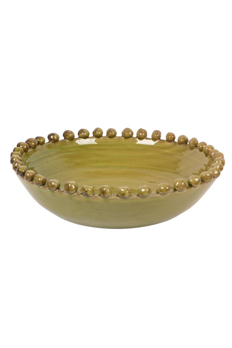 Round Hobnail Terra-cotta Decorative Bowl, Main, color, Green