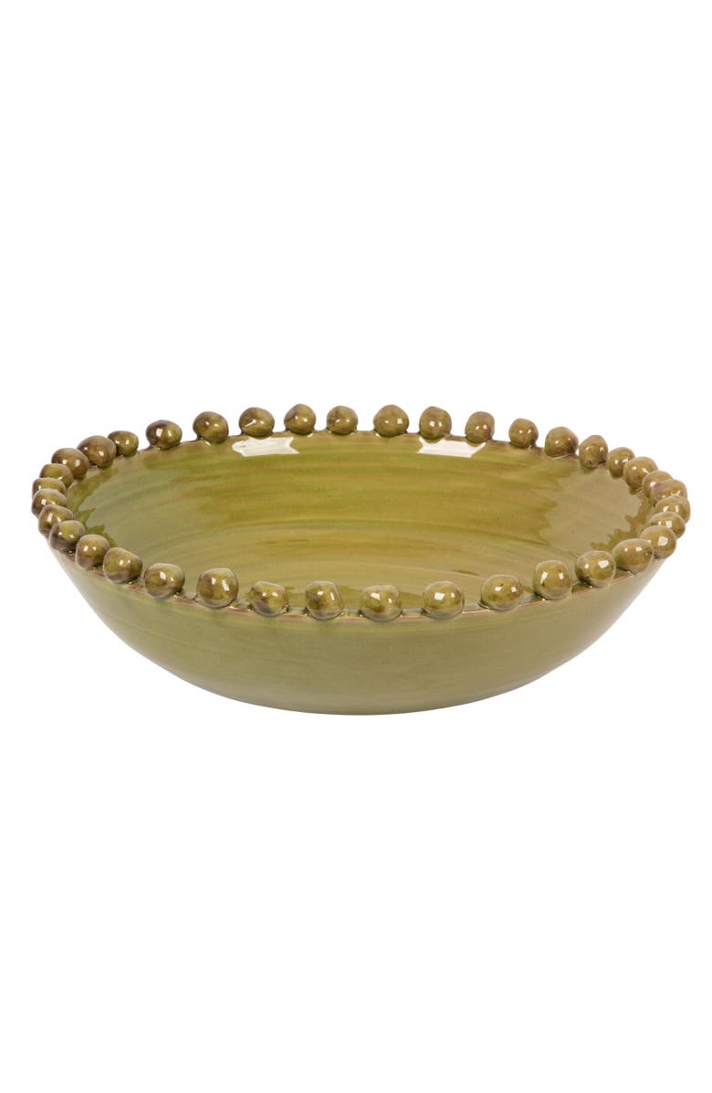 Storied Home Round Hobnail Terra-cotta Decorative Bowl, Main, color, Green