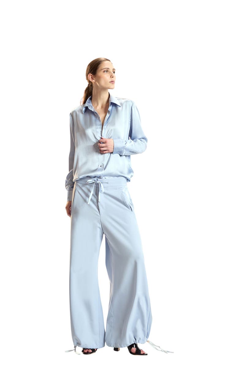 Cynthia Rowley Tuxedo Stripe Wide Leg Pants, Main, color, Blue