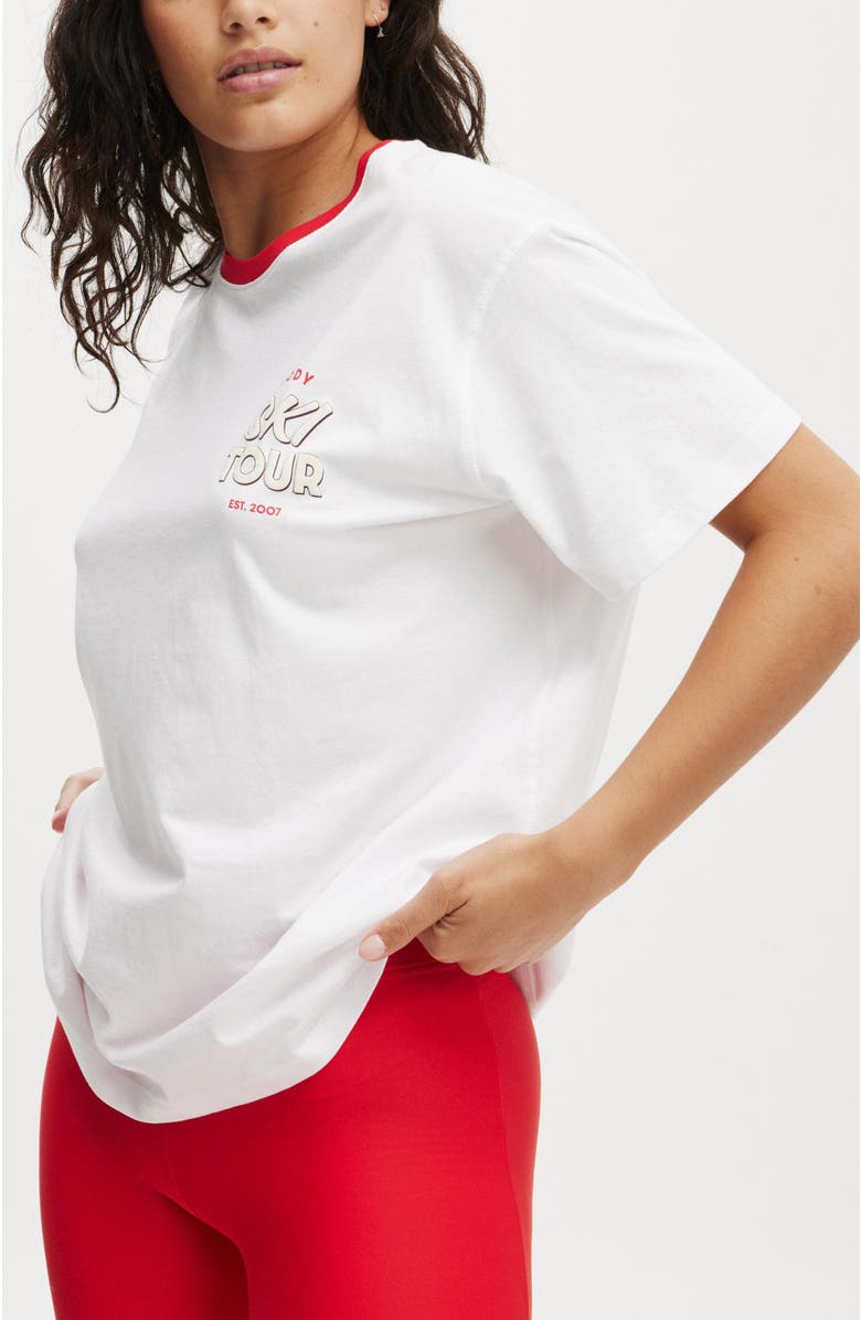 COTTON ON BODY Women's Active Graphic Tshirt, Main, color, White Ski Tour