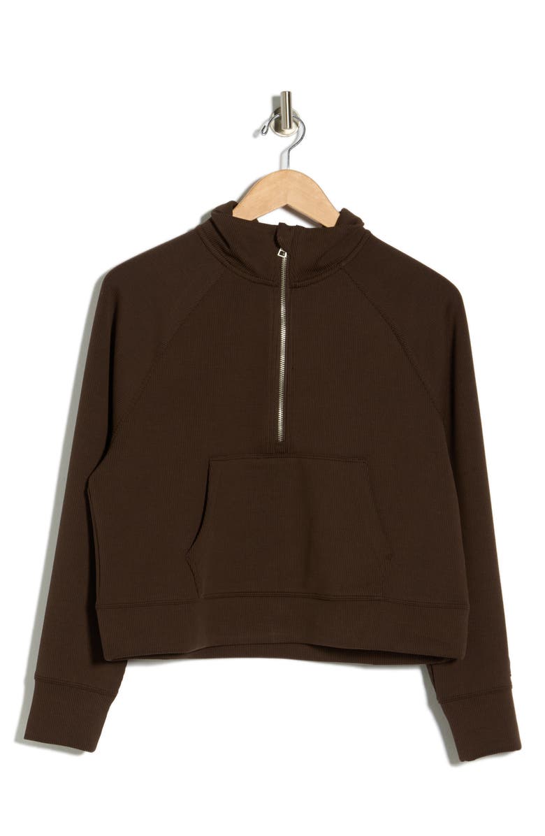 DKNY Highline Ribbed Half-Zip Pullover, Alternate, color, Espresso