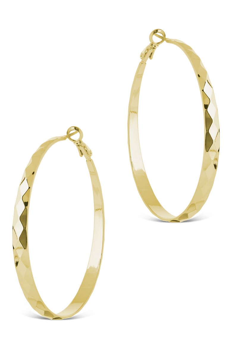 Fatima Textured Hoop Earrings, Alternate, color, GOLD
