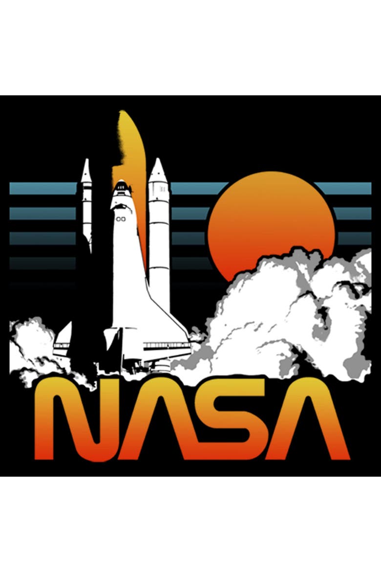 Boy's NASA Launching Logo  Graphic T-Shirt, Alternate, color, Black
