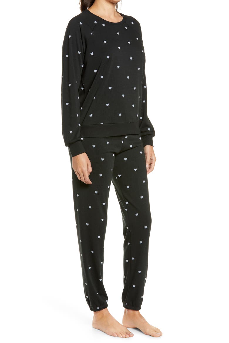 Fleece Pajamas, Alternate, color, BLACK