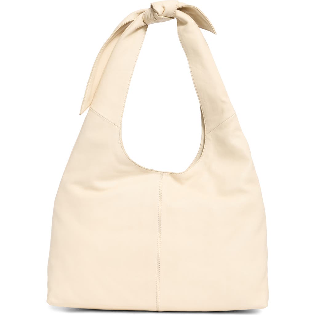 Vince Camuto Elice Leather Hobo Bag In Natural