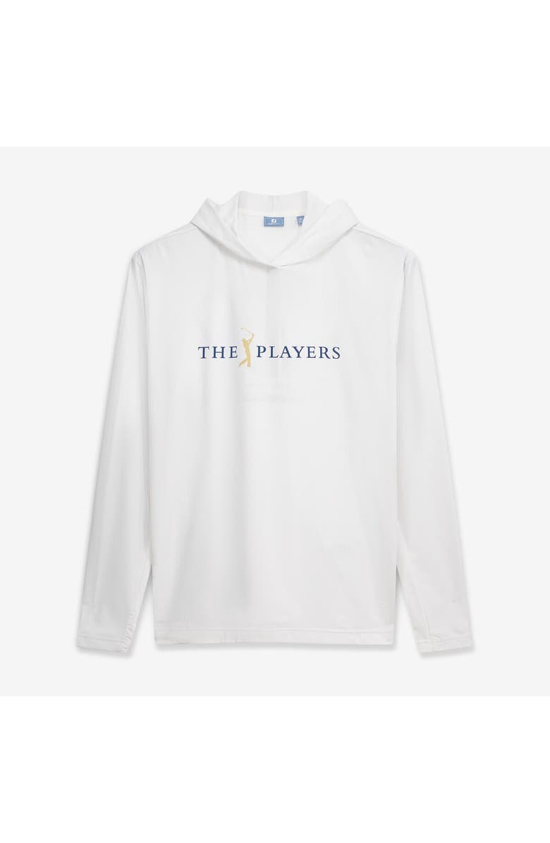 FOOTJOY Men's FootJoy White THE PLAYERS Island Green Patch TempoSeries Lightweight Sun Hoodie, Alternate, color, White