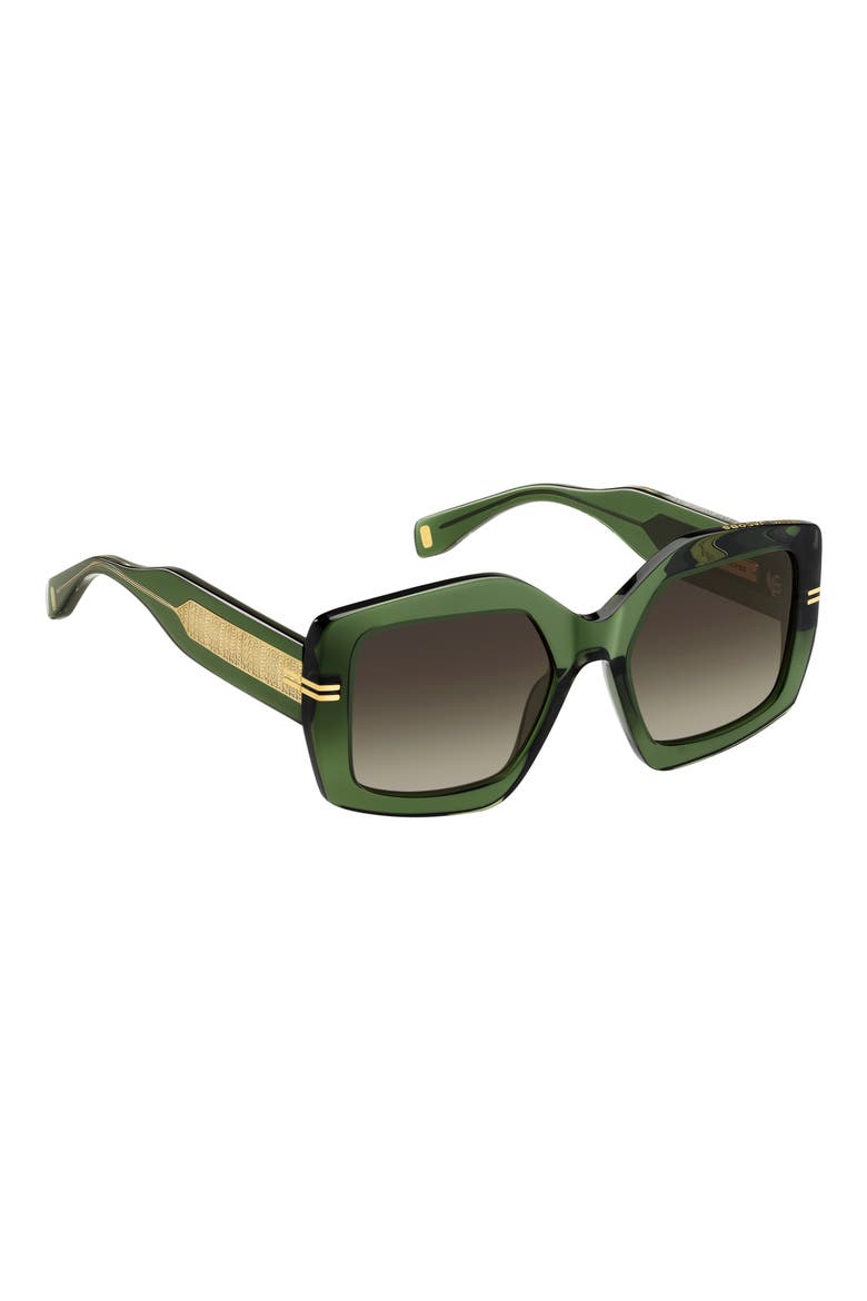 MJ 1109/S 53mm Gradient Square Sunglasses, Alternate, color, GREEN