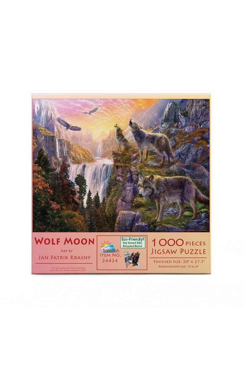 Sunsout Wolf Sun/Wolf Moon 1000 piece Jigsaw Puzzle for Adults, Alternate, color, Multicolor