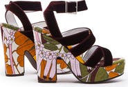 La DoubleJ Medal Wedge Big Flower Rose Pink