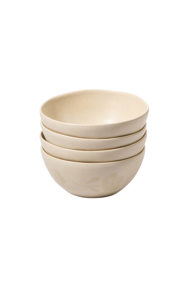 Porto Petals 6.4 Inch Cereal Bowls Set of 4, Alternate, color, Lilly Cream