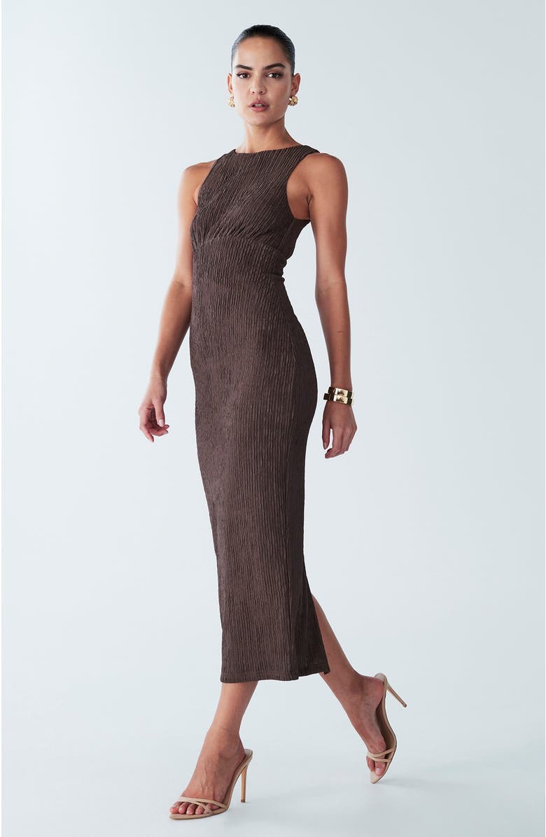 BWLDR Kimmy Midi Dress, Alternate, color, Chocolate