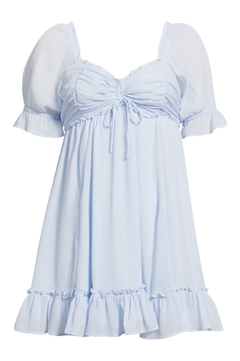 Chiffon Babydoll Minidress, Alternate, color, BLUE BIRD