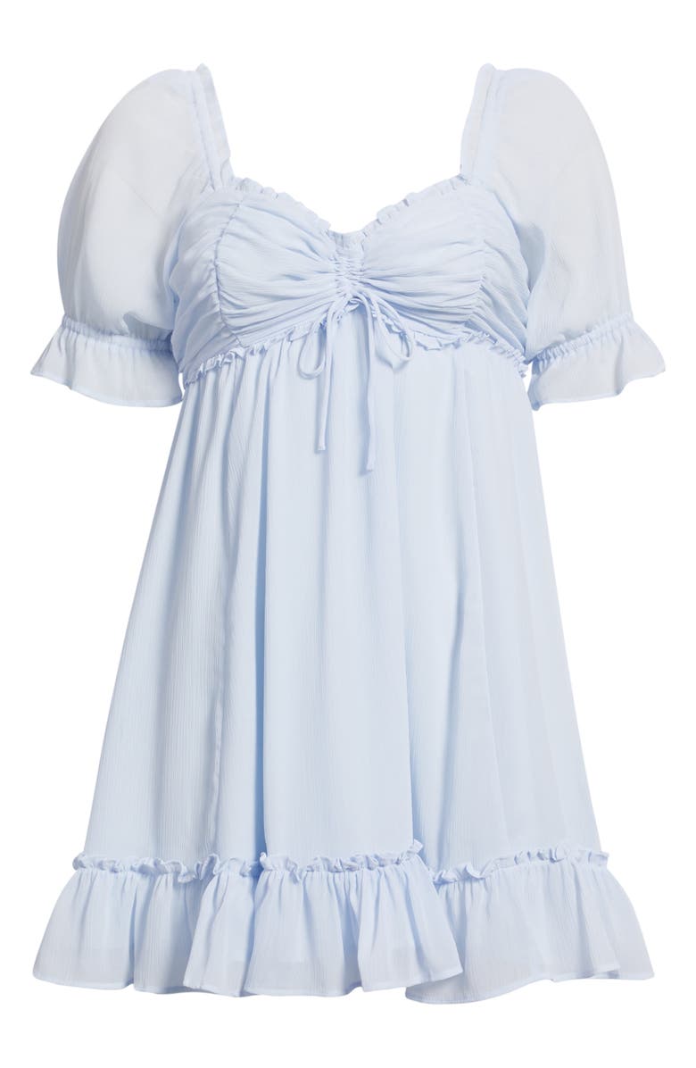 BP. Chiffon Babydoll Minidress, Alternate, color, Blue Bird