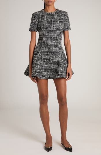 Valentino Garavani Metallic Tweed Fit & Flare Minidress | Nordstrom