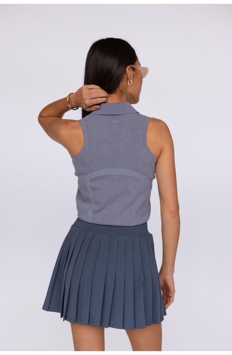 Fore-té Club Attire Juliette Collared Tank, Alternate, color, Lavender Steel