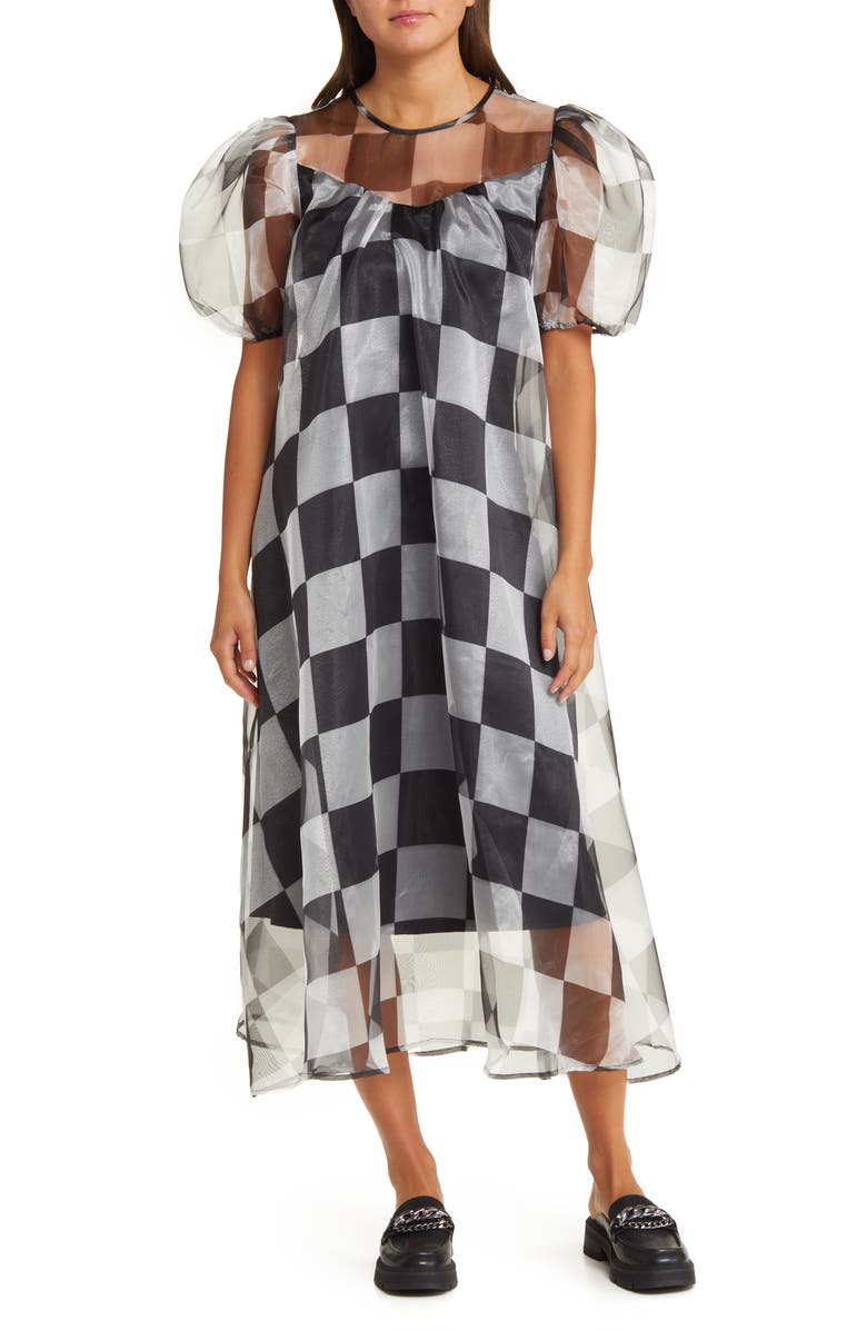 Dressed in Lala Star Energy Plaid Organza Dress, Main, color,