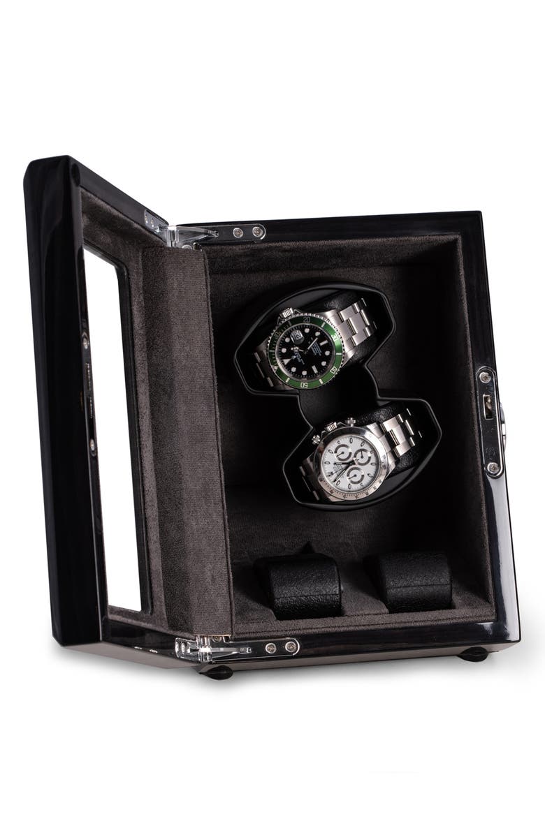 Bey-Berk Ash Wood Veneer Watch Storage Case, Alternate, color, Gray/White