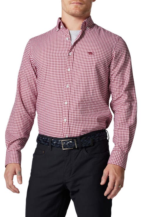 Sports Fit Gingham Button-Down Oxford Shirt