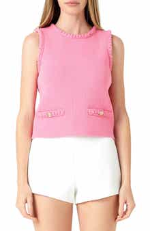 Endless Rose Braided Trim Sleeveless Sweater