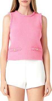 Endless Rose Braided Trim Sleeveless Sweater