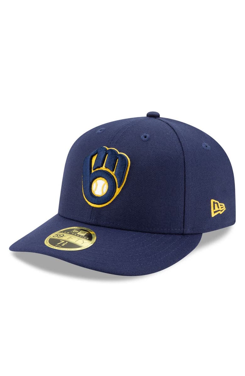 New Era Men's New Era Navy Milwaukee Brewers 2025 MLB Postseason Side Patch Low Profile 59FIFTY Fitted Hat, Alternate, color, Navy