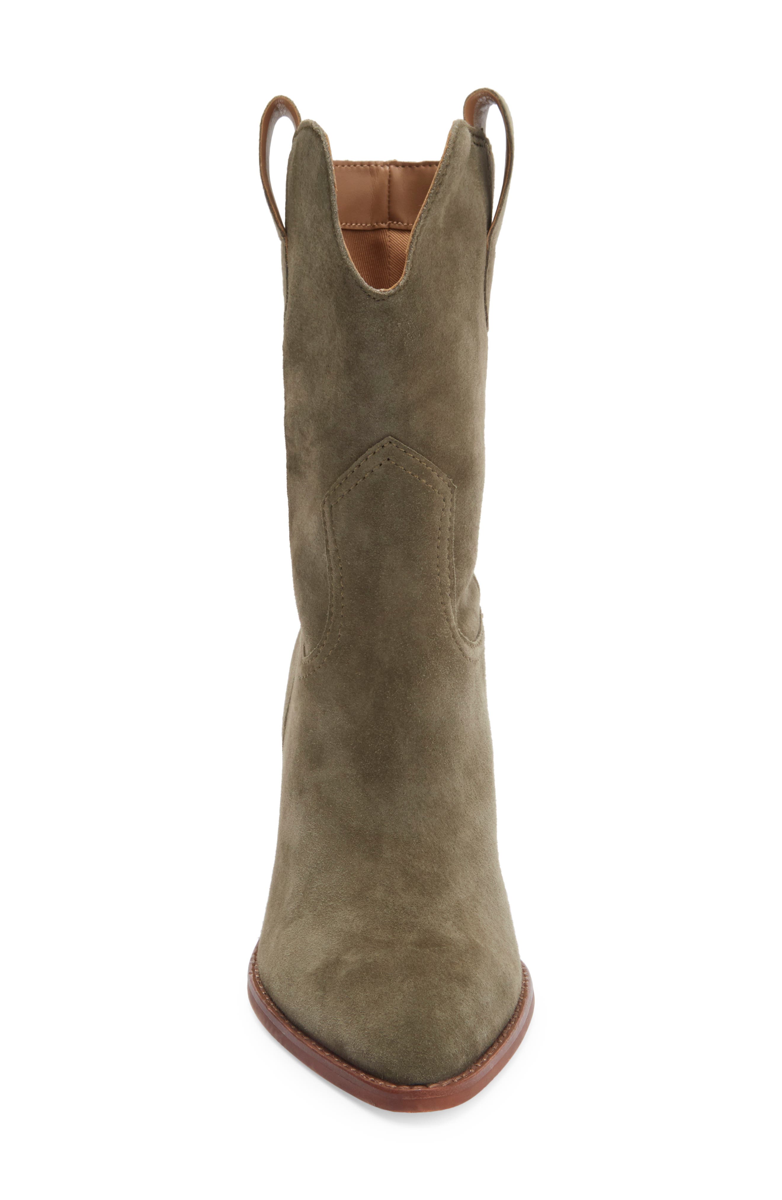 Dolce Vita Jessey Western Boot, Alternate, color, Moss Suede
