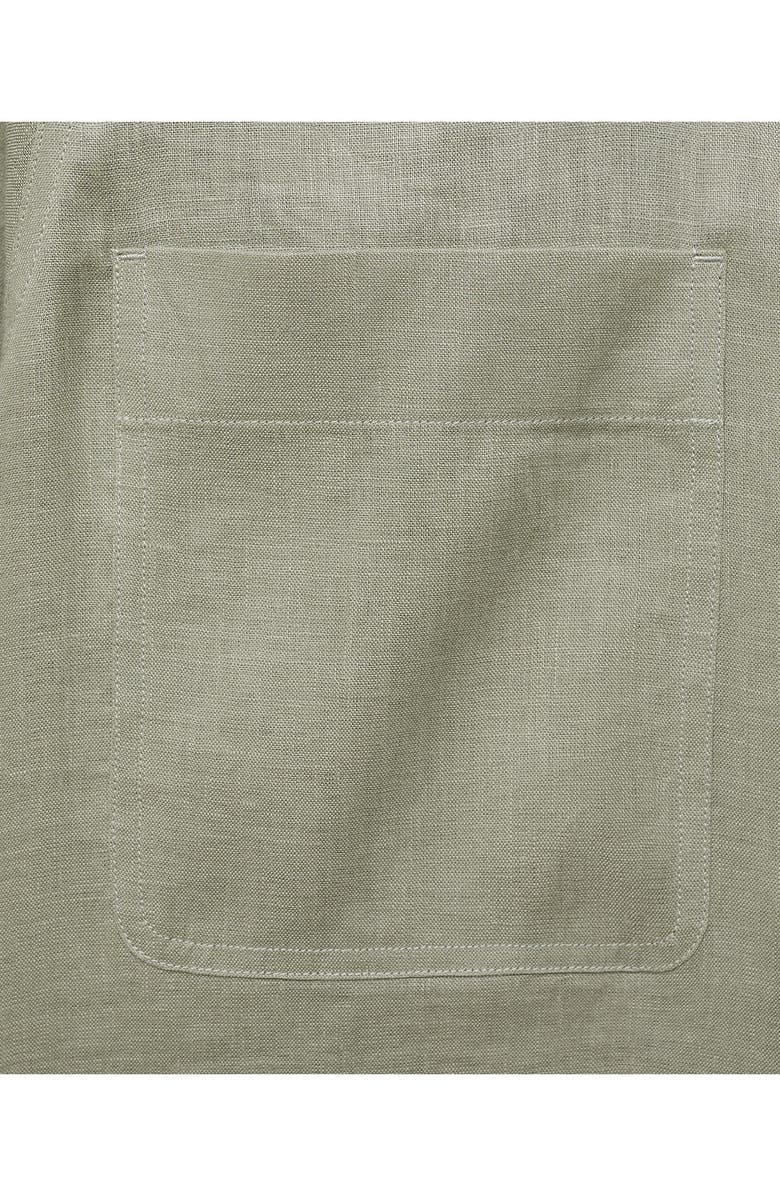 MANGO Lightweight Linen Overshirt, Alternate, color, Mint Green