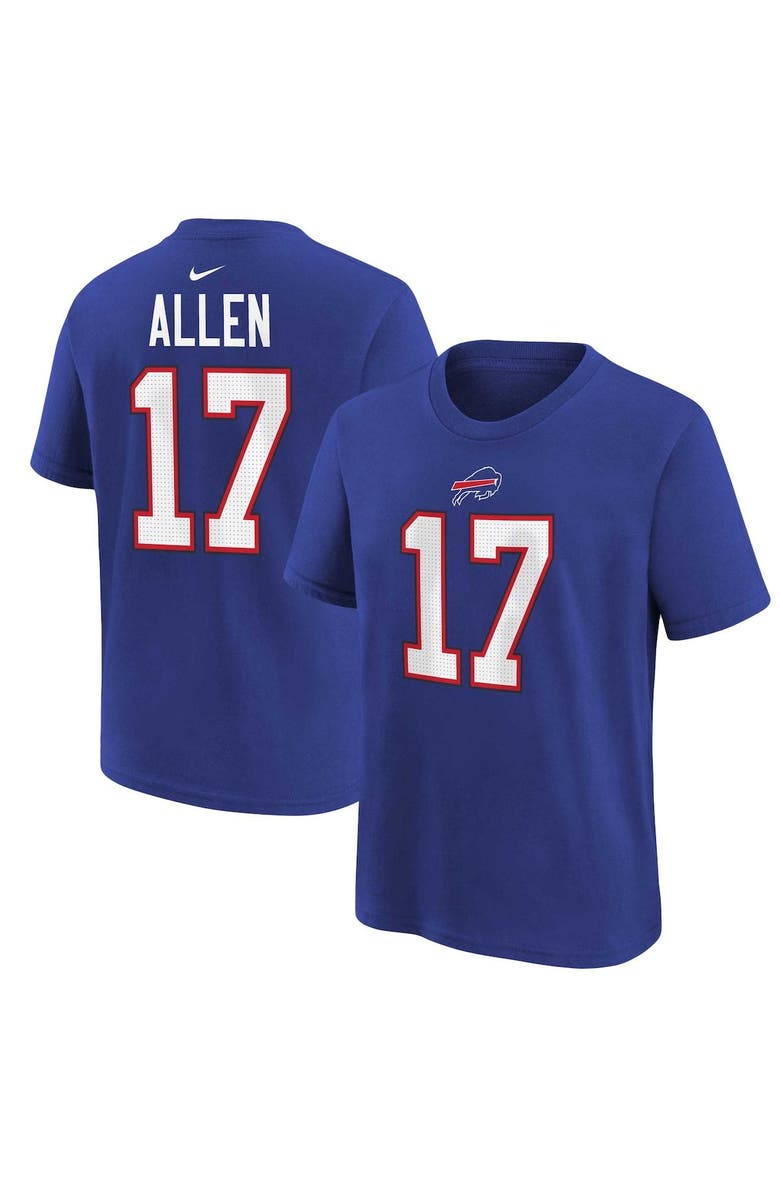 Nike Youth Nike Josh Allen Royal Buffalo Bills Player Name & Number T-Shirt, Main, color, Royal