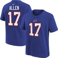 Nike Youth Nike Josh Allen Royal Buffalo Bills Player Name & Number T-Shirt