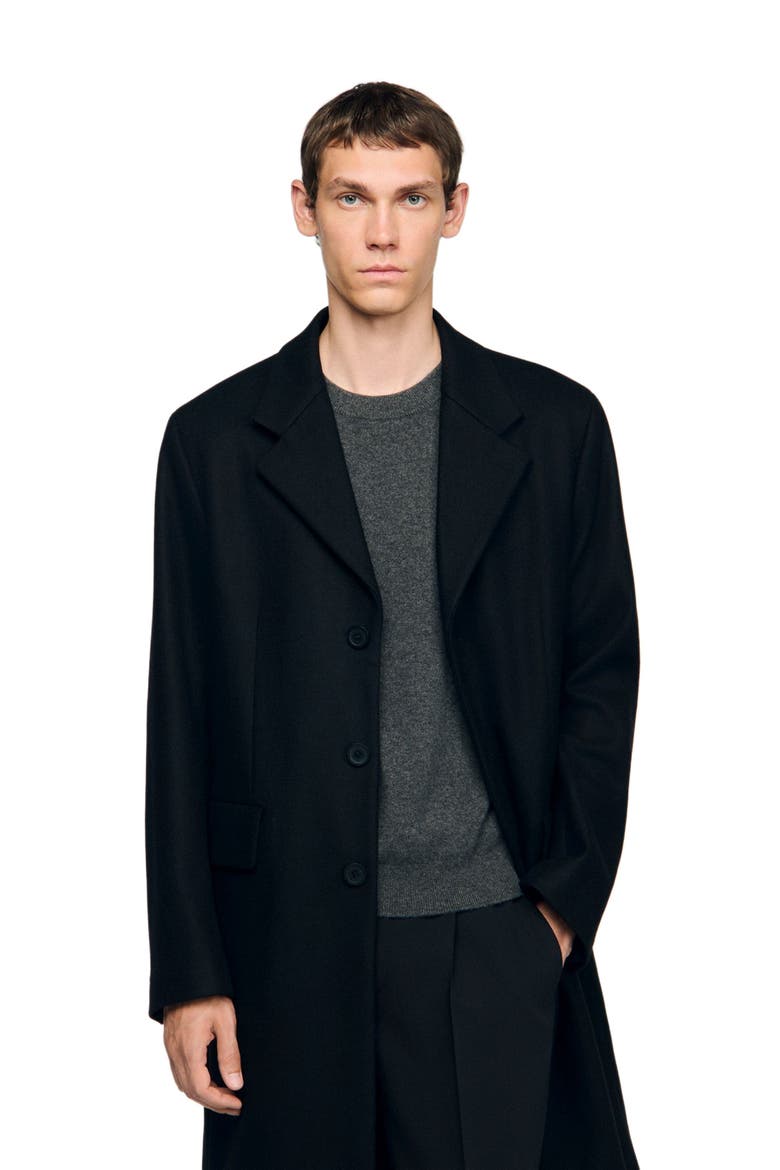 Wool and cashmere coat, Alternate, color, Black