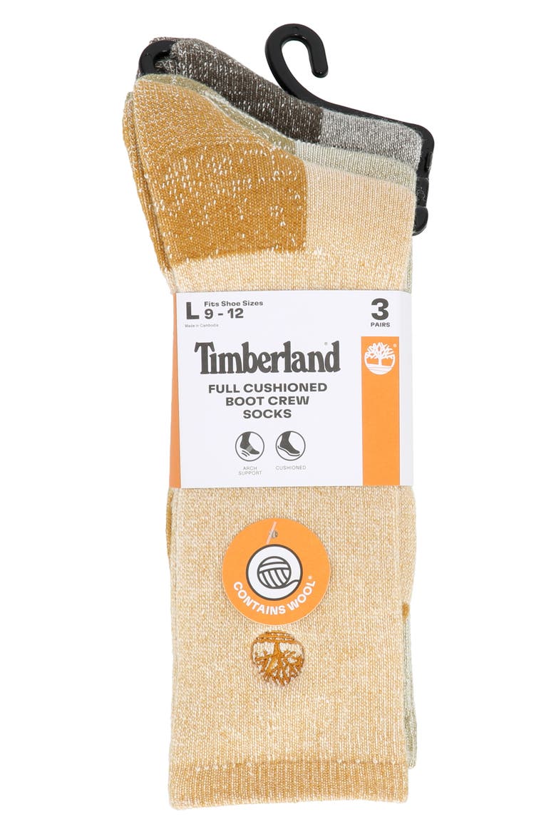 3-Pack Boot Crew Socks, Alternate, color, WHEAT