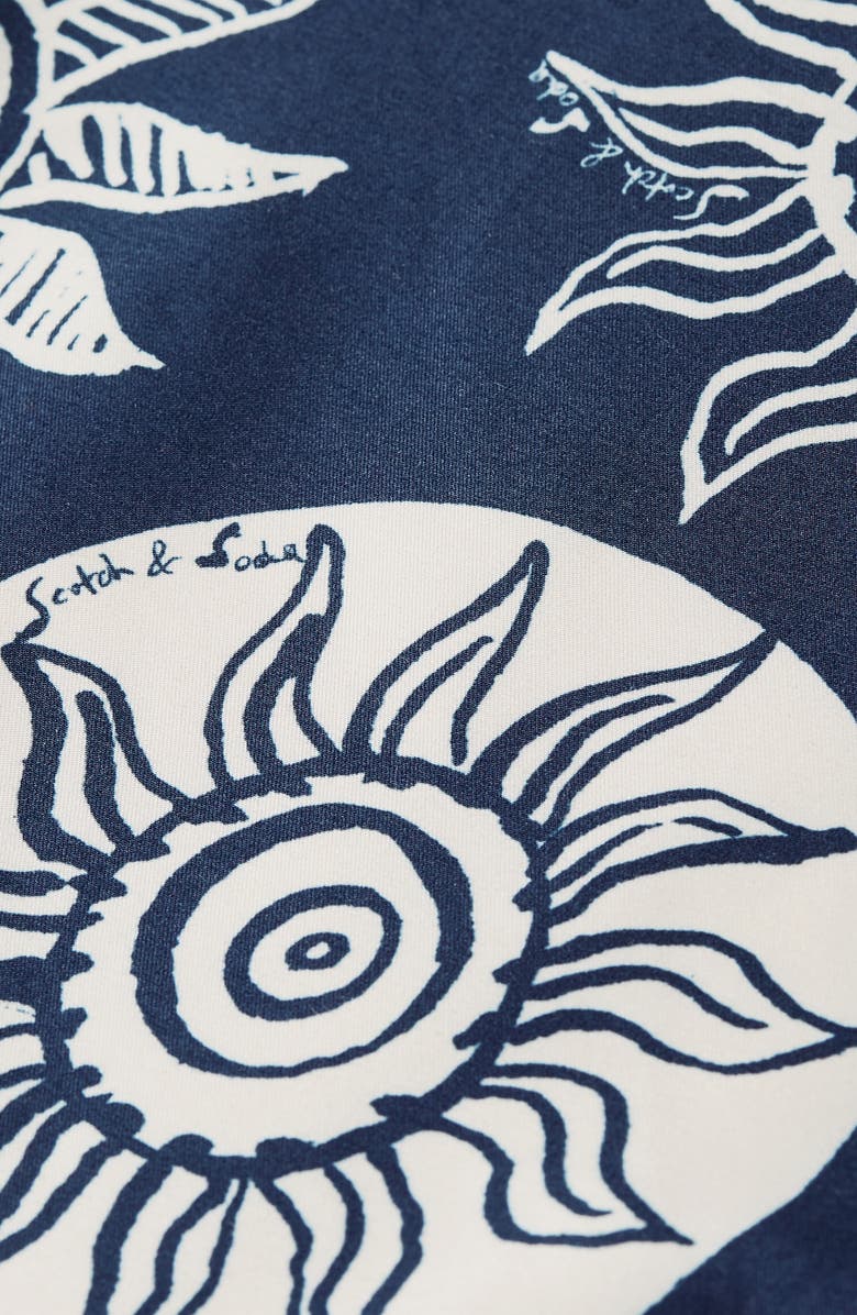 Scotch & Soda Print Swim Trunks, Alternate, color, Suns Captains Blue