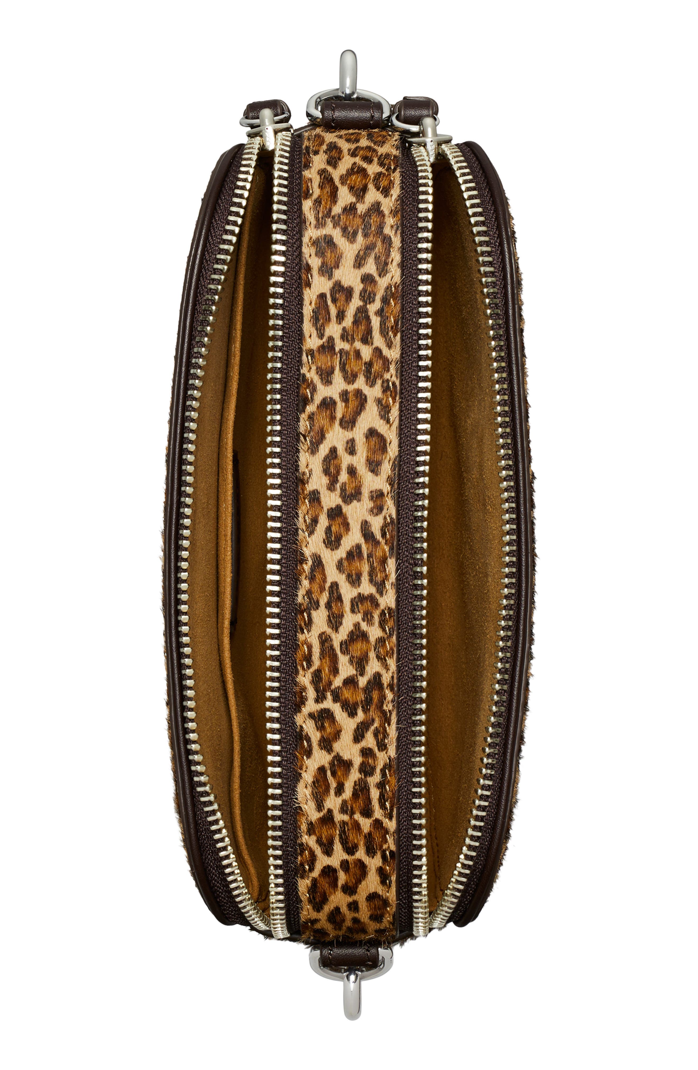 Tory Burch Mini Miller Leopard Print Genuine Calf Hair Crossbody Bag, Alternate, color, Multi