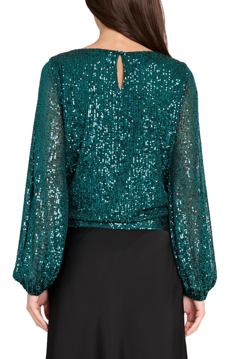 Tahari ASL Sequin Top, Alternate, color, Emerald