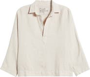 Frank & Eileen Gabi Crop Linen Popover Shirt