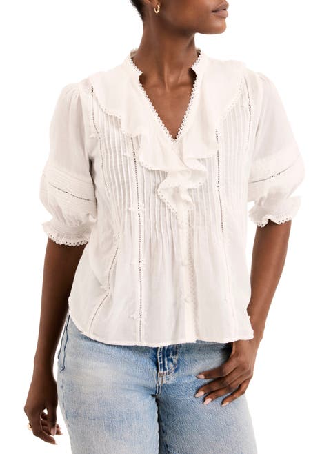 Cotton Ruffle Blouse