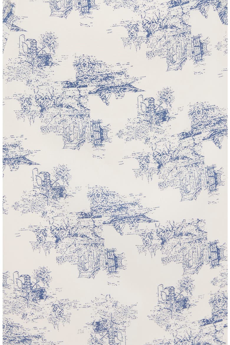 Marybeth Toile Print Cowl Neck Minidress, Alternate, color, IVORY/ BLUE