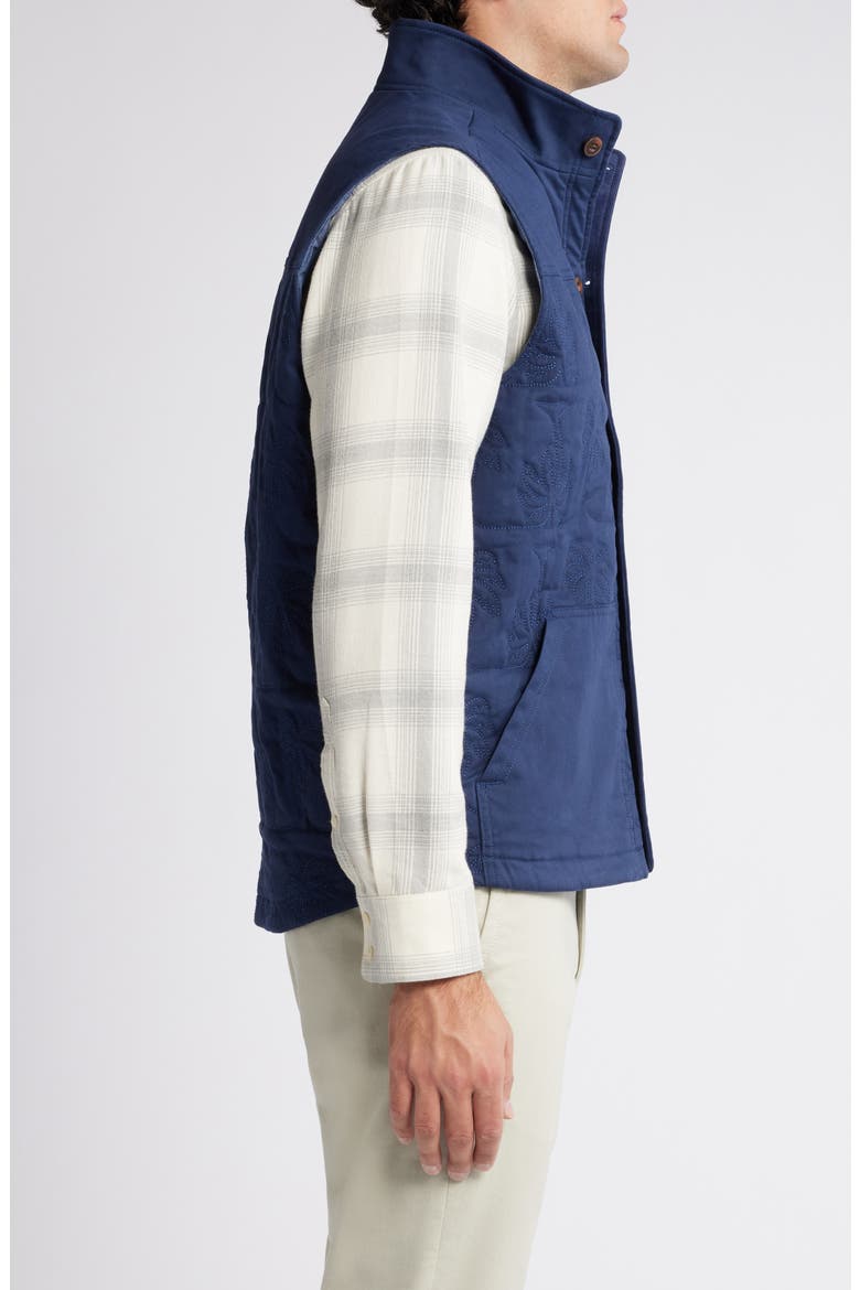 Palisades Palm Quilted Vest, Alternate, color, MARITIME