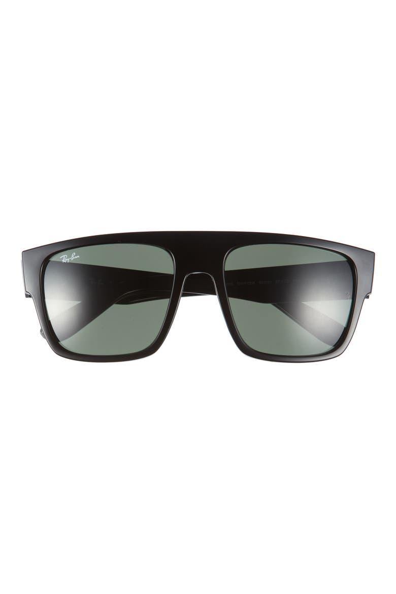 57mm Square Sunglasses, Main, color, BLACK